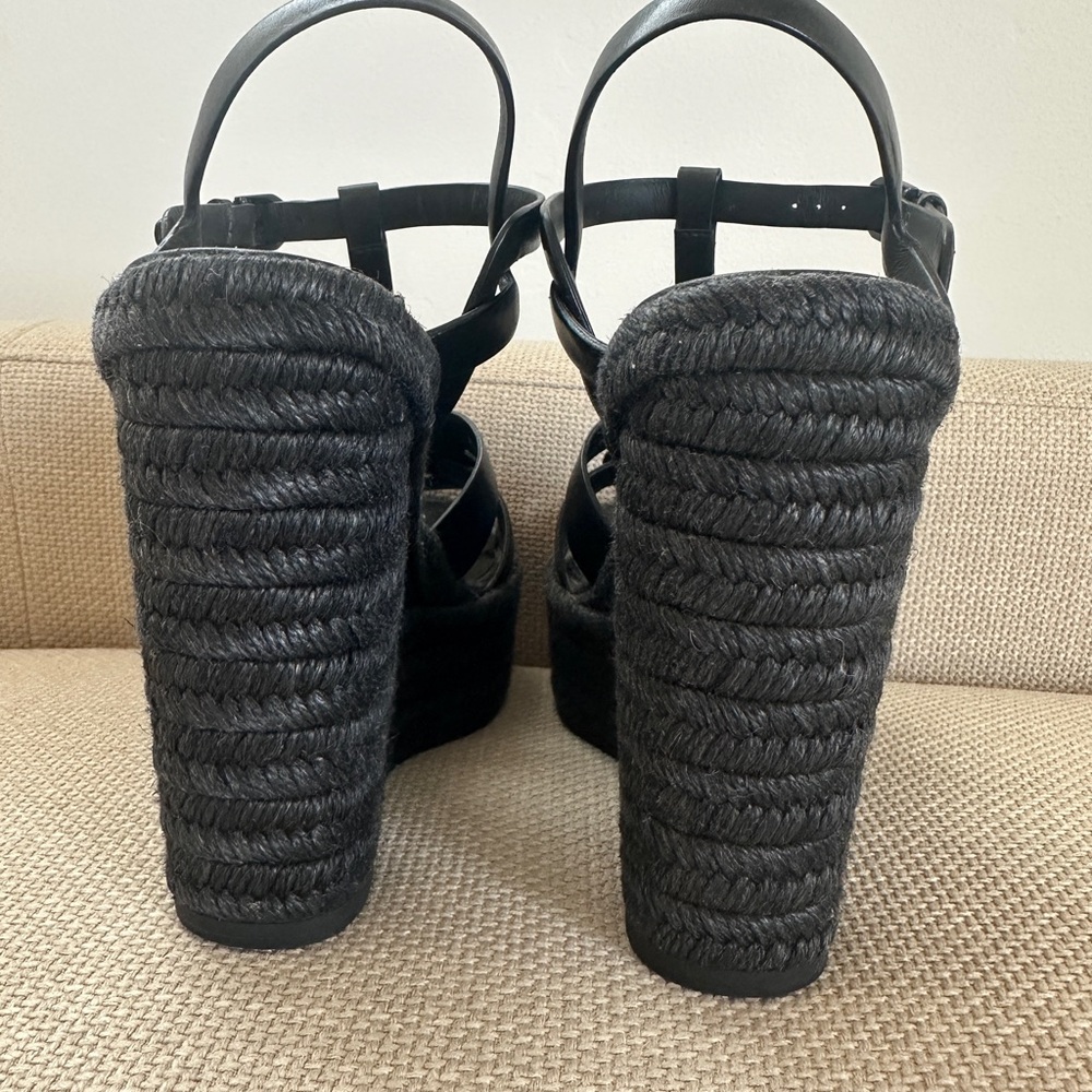 Saint Laurent Black Wedge Heels - Picture 11 of 14
